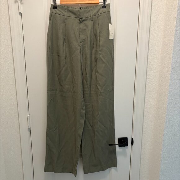 A New Day Wide Leg Pants Olive Green Size 4 NWT - Picture 3 of 7